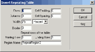   Insert Repeating Table